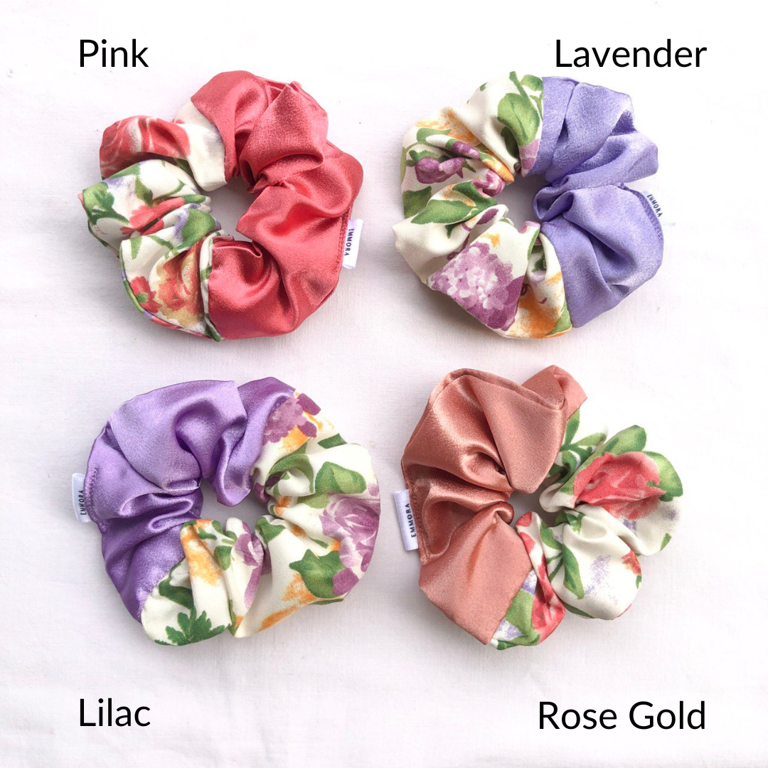 Flora Satin Scrunchies