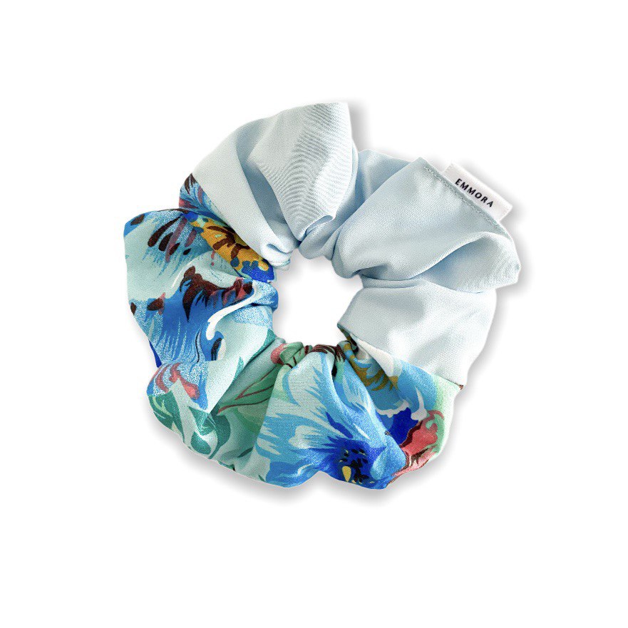 Bleu Flora Scrunchies